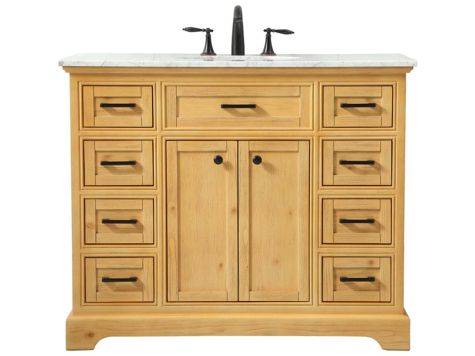 Americana 42-Inch Single Bathroom Vanity in Natural Wood