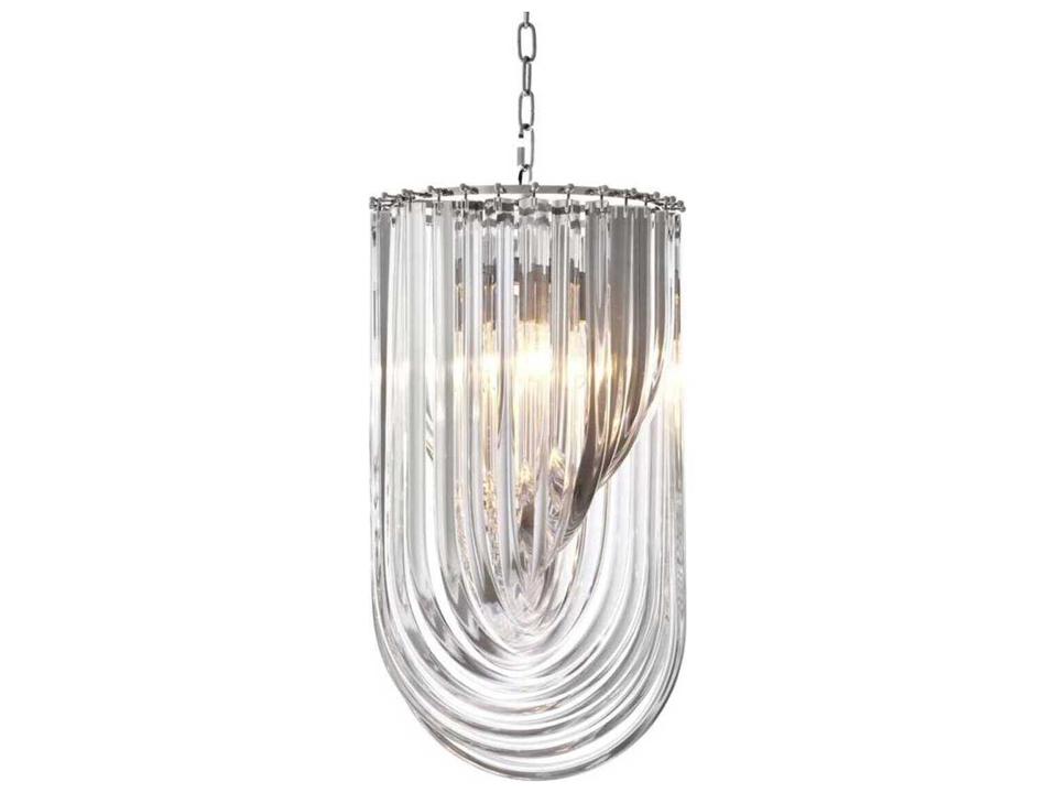 Murano Pendant Chandelier Nickel Finish Art Deco