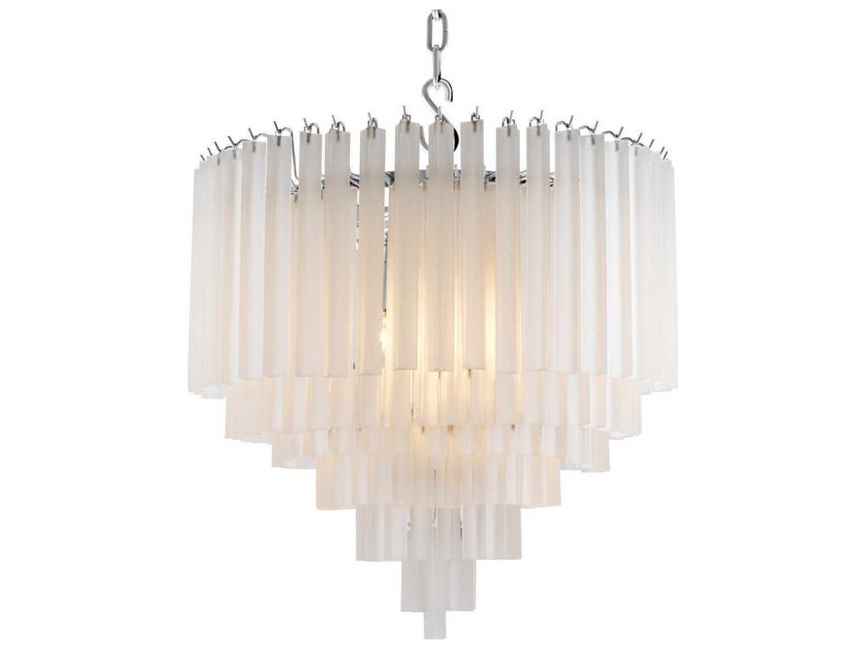 Nova Chandelier Frosted Glass Nickel Finish