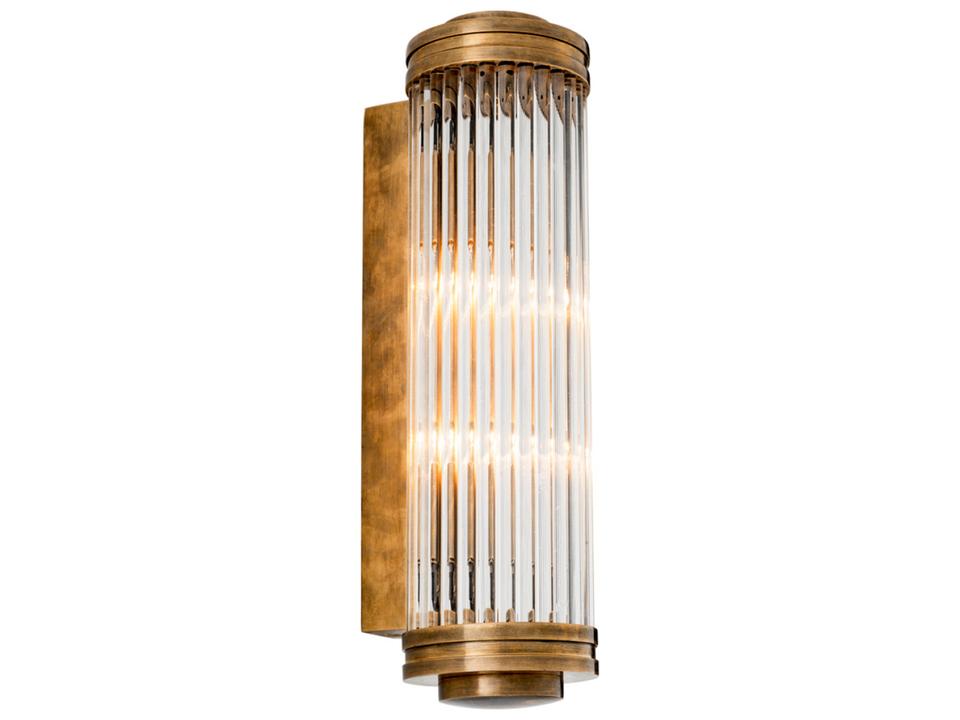 Vintage Brass X Clear Glass Wall Sconce
