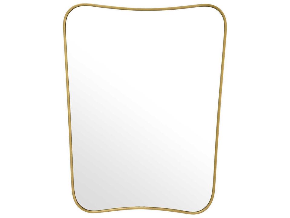 Vivienne S Mid-Century Modern Wall Mirror in Brushed Brass Finish