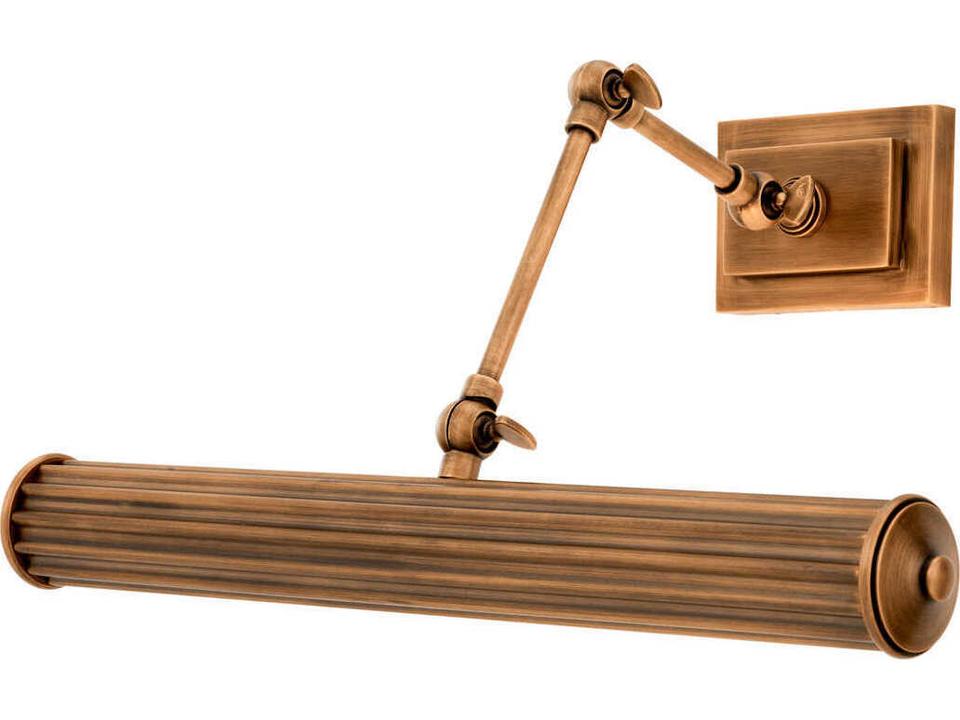 Luca Wall Sconce in Antique Brass Finish Adjustable Picture Light