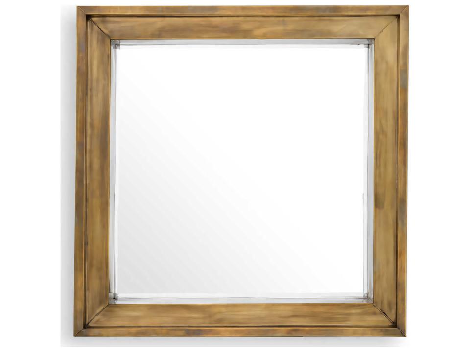Magenta Square Mirror Vintage Brass