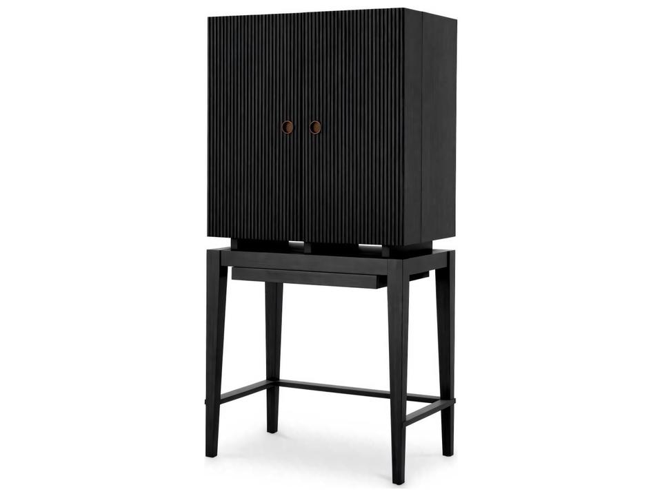 Dimitrios Charcoal Grey Oak Veneer Bar Cabinet