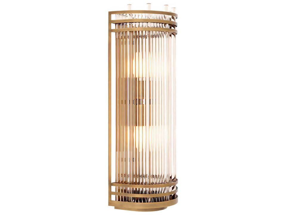 Gulf Wall Lamp L Antique Brass Art Deco