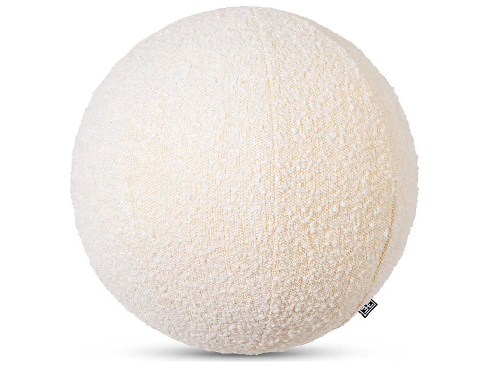 Palla L Bouclé Cream Decorative Cushion Round