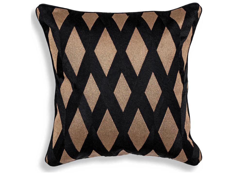 Splender Square Pillow Black and Gold Decorative Cushion
