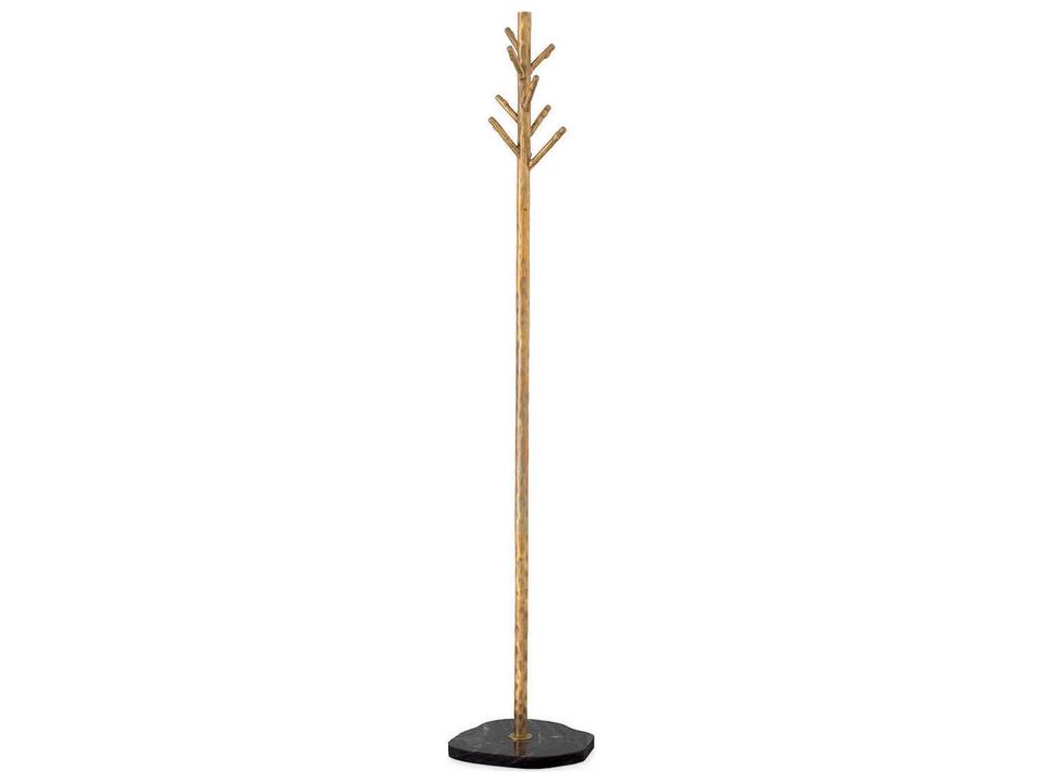 Stern Vintage Brass Black Marble Base Coatrack