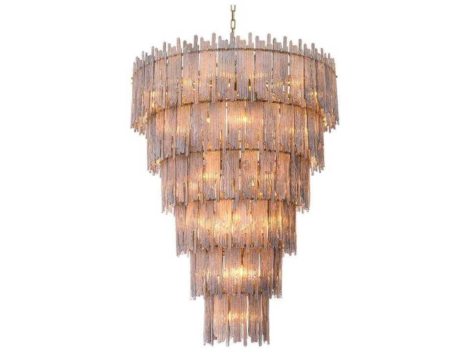 Saint Roch XXL Chandelier Smoked Glass and Brass