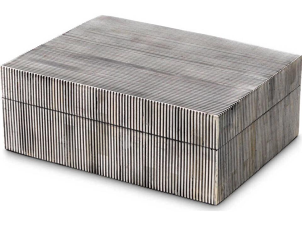 Lucille S Grey Bone Box Decorative Storage