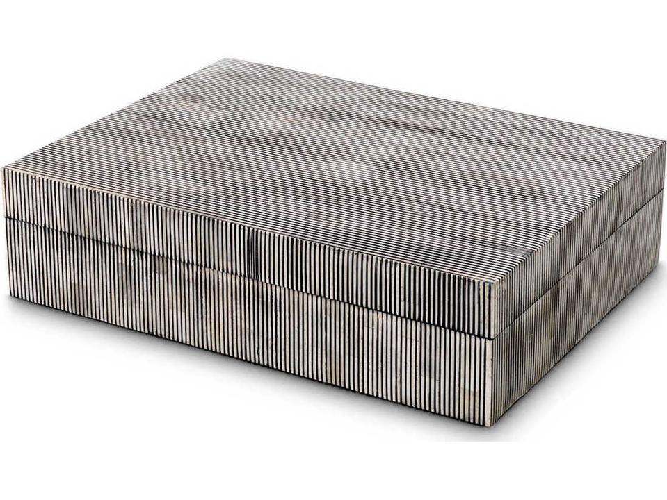 Lucille Decorative Box Large Grey Bone
