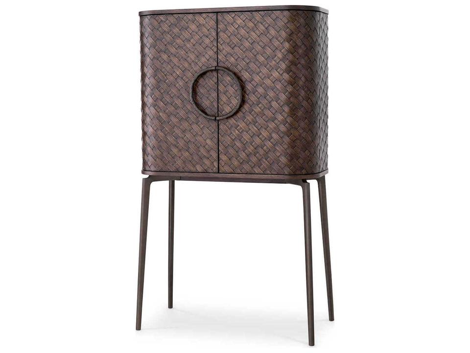 Nilsson Bar Cabinet Woven Oak Veneer Bronze Finish