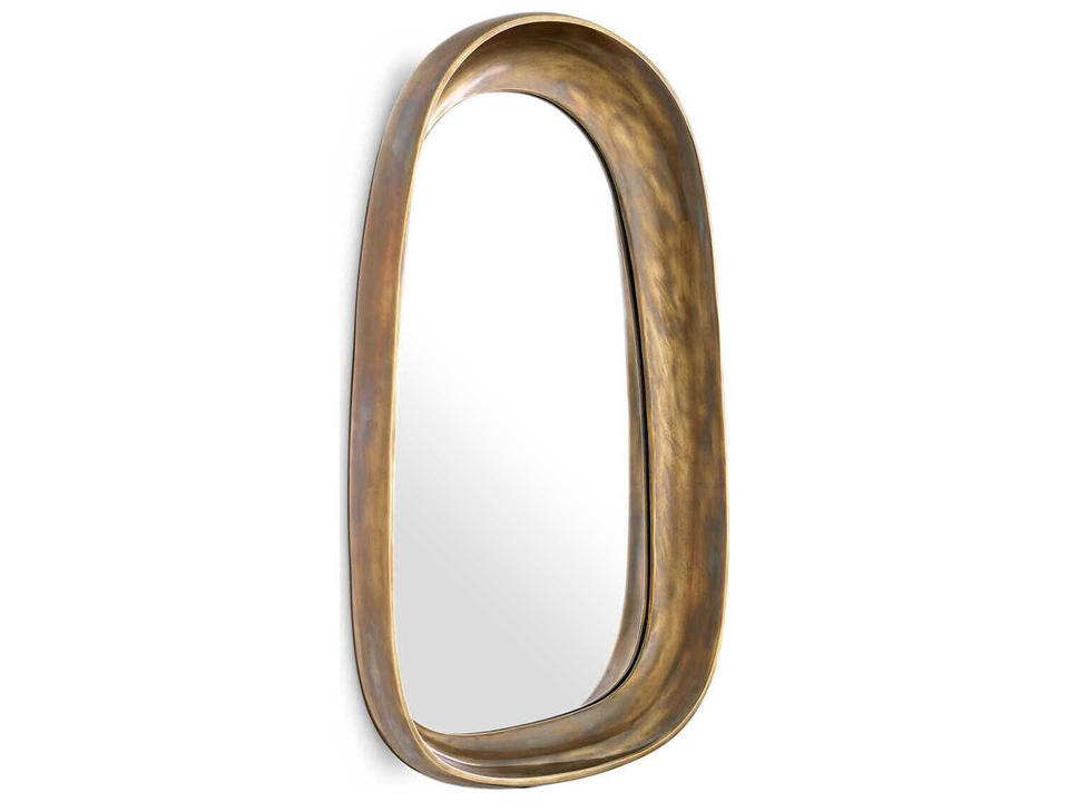 Sandals L Vintage Brass Wall Mirror with Brass Frame