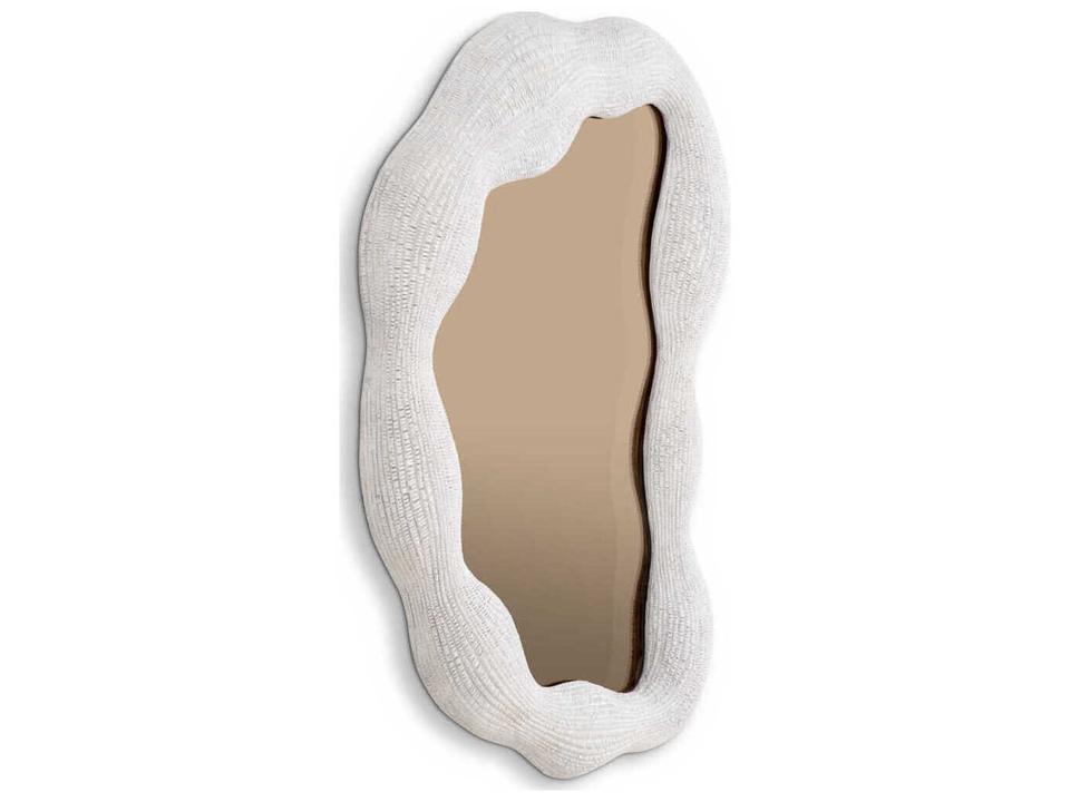 Genta S Accent Wall Mirror in White and Bronze