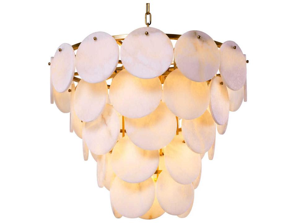 Clementina Chandelier Antique Brass Alabaster