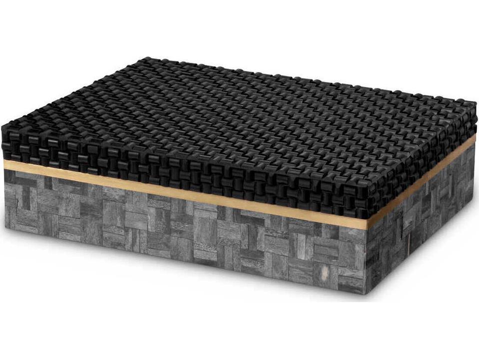 Seaside Large Grey and Black Decorative Box