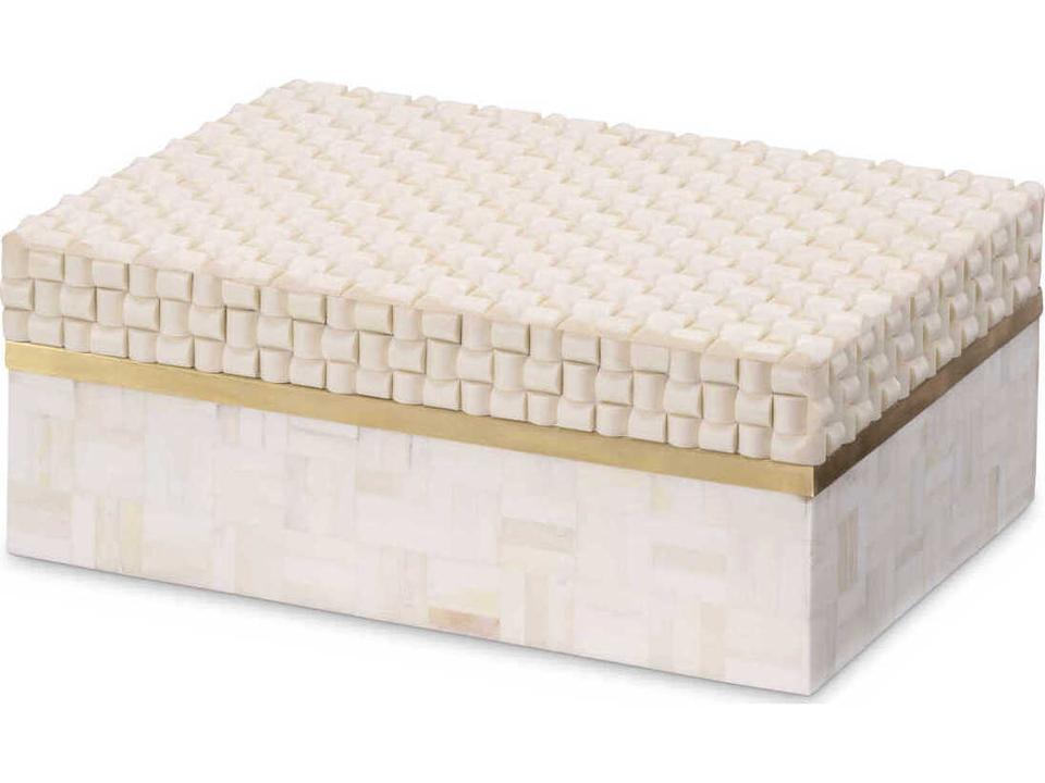 Seaside S Decorative Box in Cream Resin