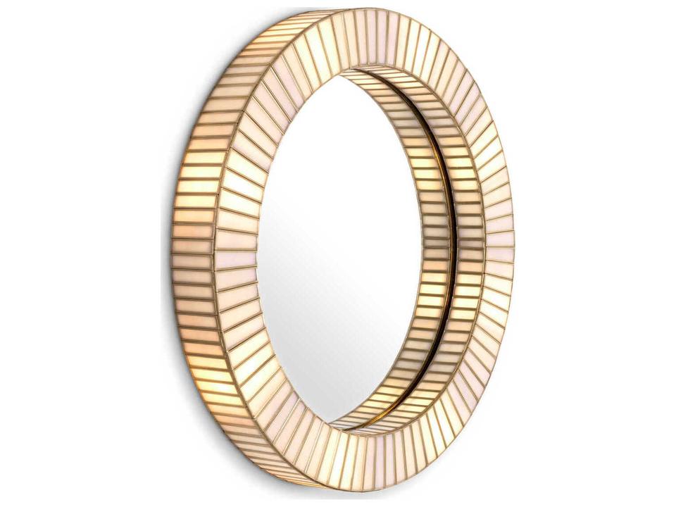 Monari With Light Antique Brass Mirror