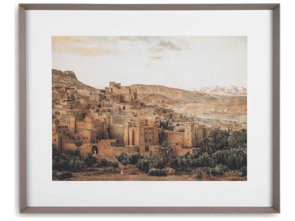 Print Marta Rossignol Ait Ben Haddou with Grey Wooden Frame