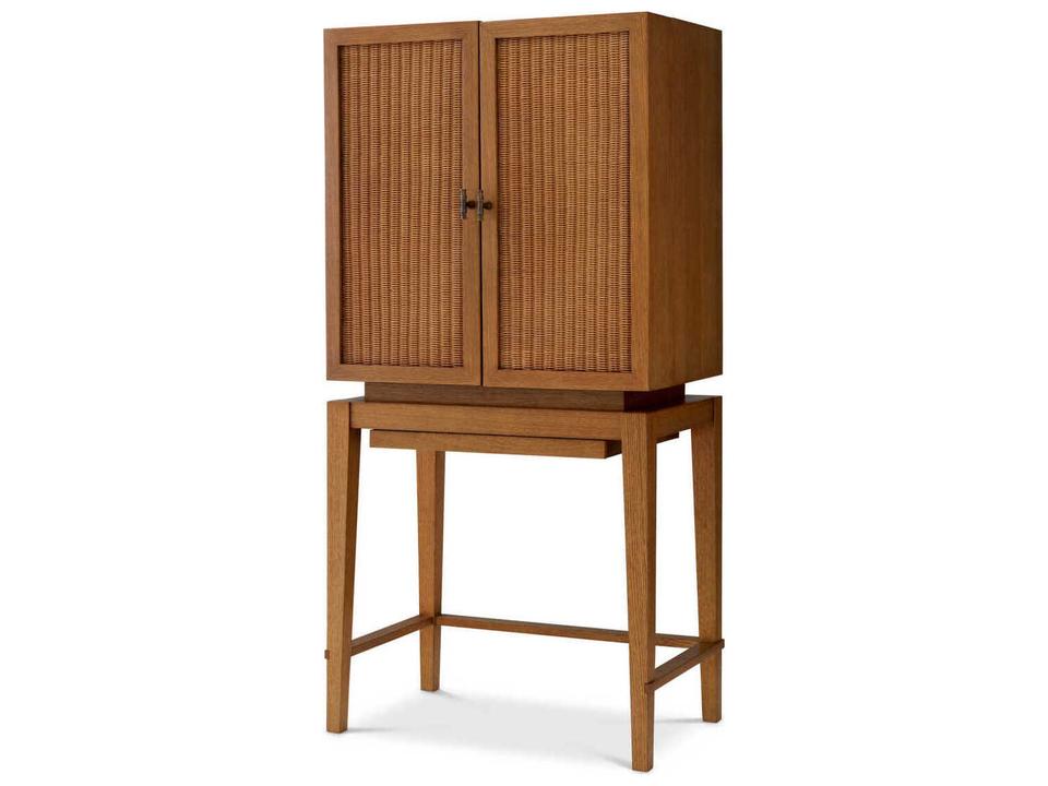 Borchard Caramel Oak Veneer Bar Cabinet