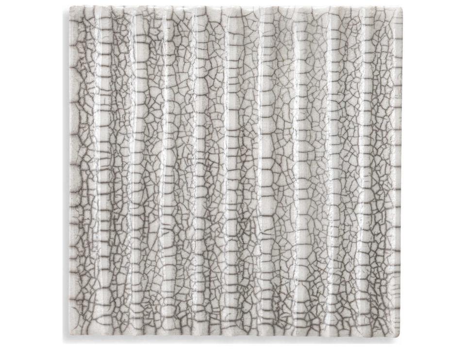 Division Straight Raku Ceramic Crackled White Wall Decoration
