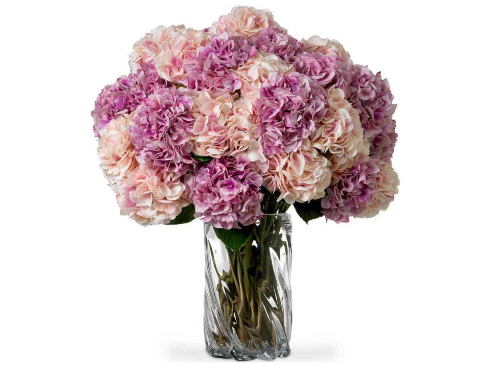 Hydrangeas Of Pink Tones Real Touch Pcs/2Varieties Bouquet