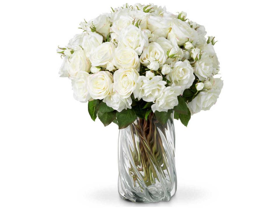Roses Of Two Tone White Real Touch Pcs/2 Varieties Bouquet