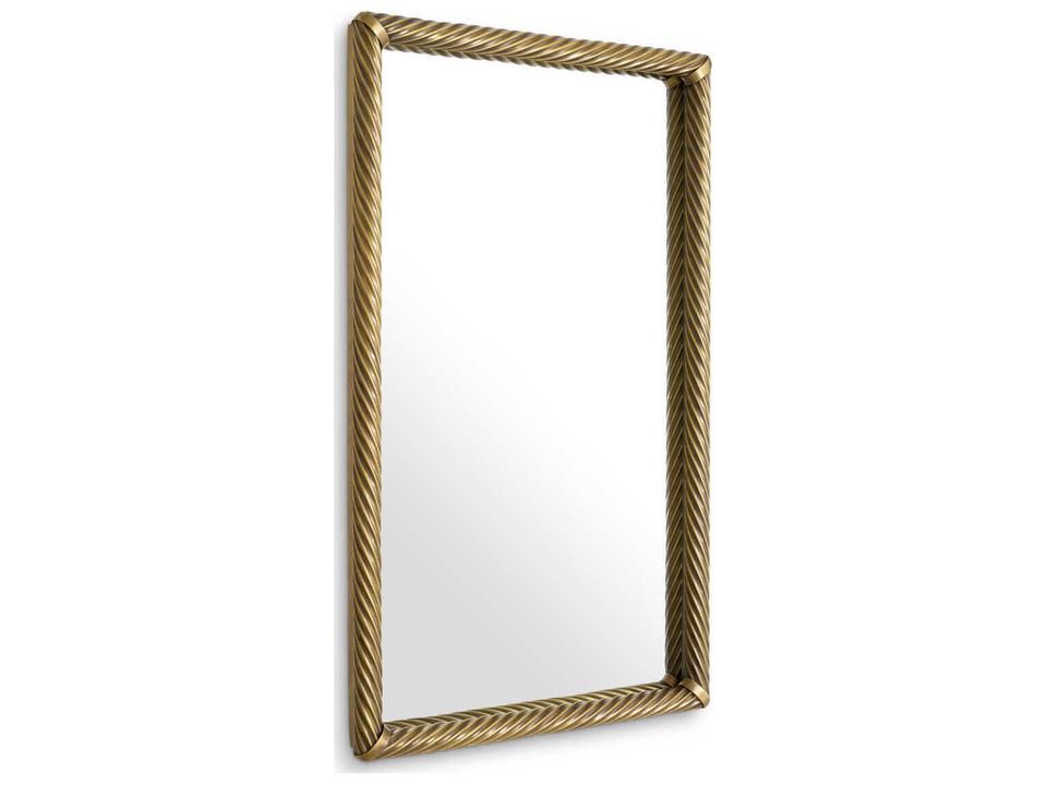 Salvi Rectangular Vintage Brass Mirror