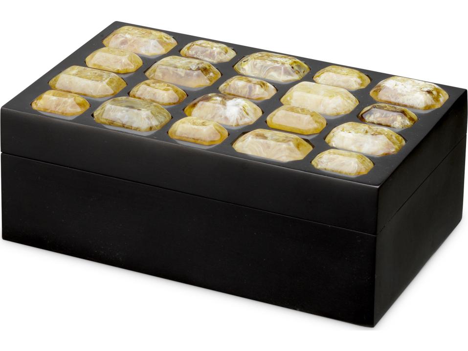 Black X Faux Amber Jewelry Box