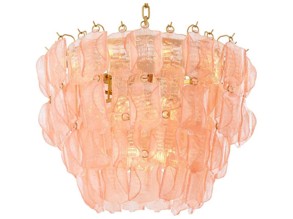 Solange Pink Glass Chandelier