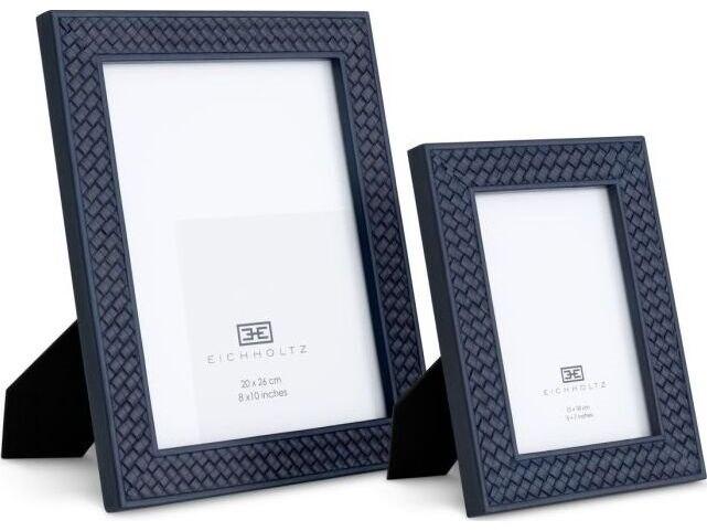 Ethnicraft Picture Frame Nivo Blue Leather Set Of 2