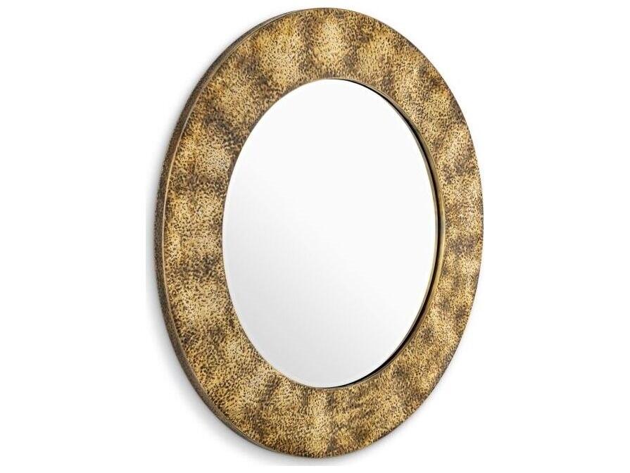 Ethnicraft Mirror Ronin Hammered Vintage Brass Finish