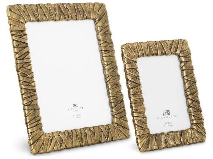Ethnicraft Picture Frame Chriswick Antique Brass Finish Set Of 2