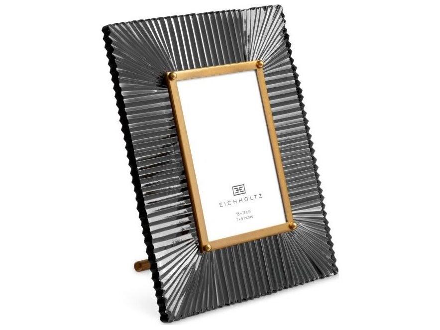 Ethnicraft Picture Frame Camille Antique Brass Finish Smoke Glass