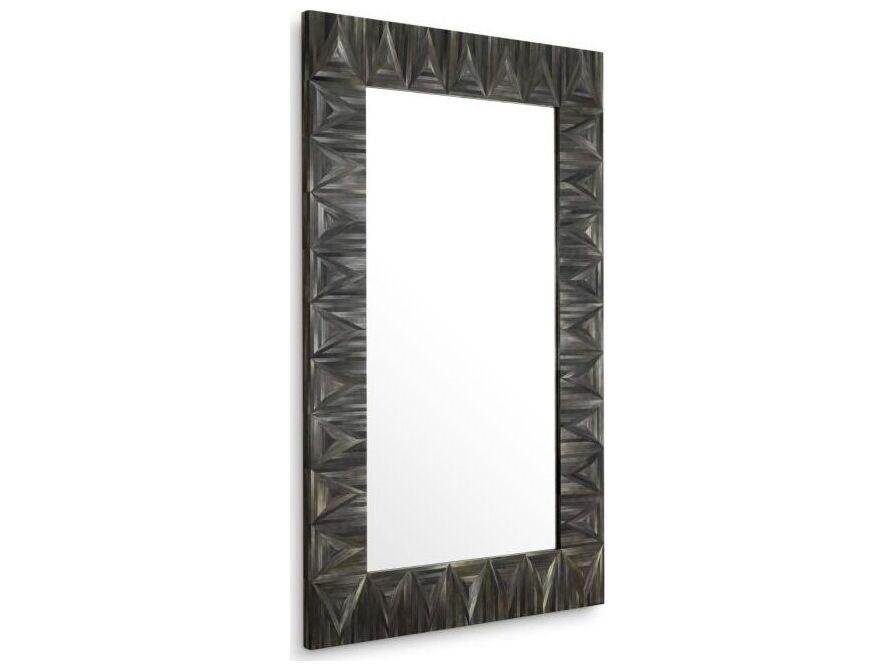 Ethnicraft Mirror Belmont Straw Marquetry Charcoal