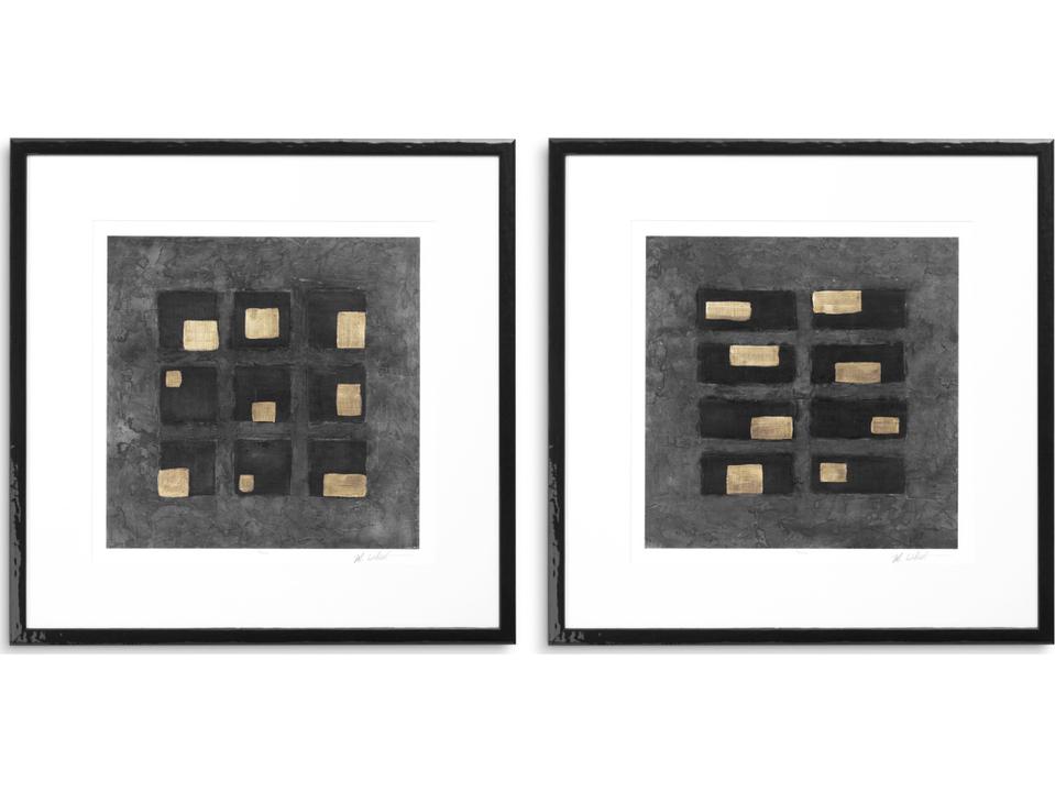 Print Washed Black Squares By Michael Willett Set Of 2