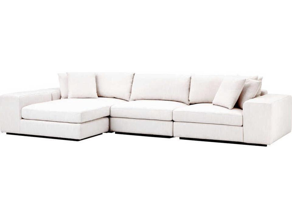 Vista Clarck Sand Black Base White Upholstered Modular