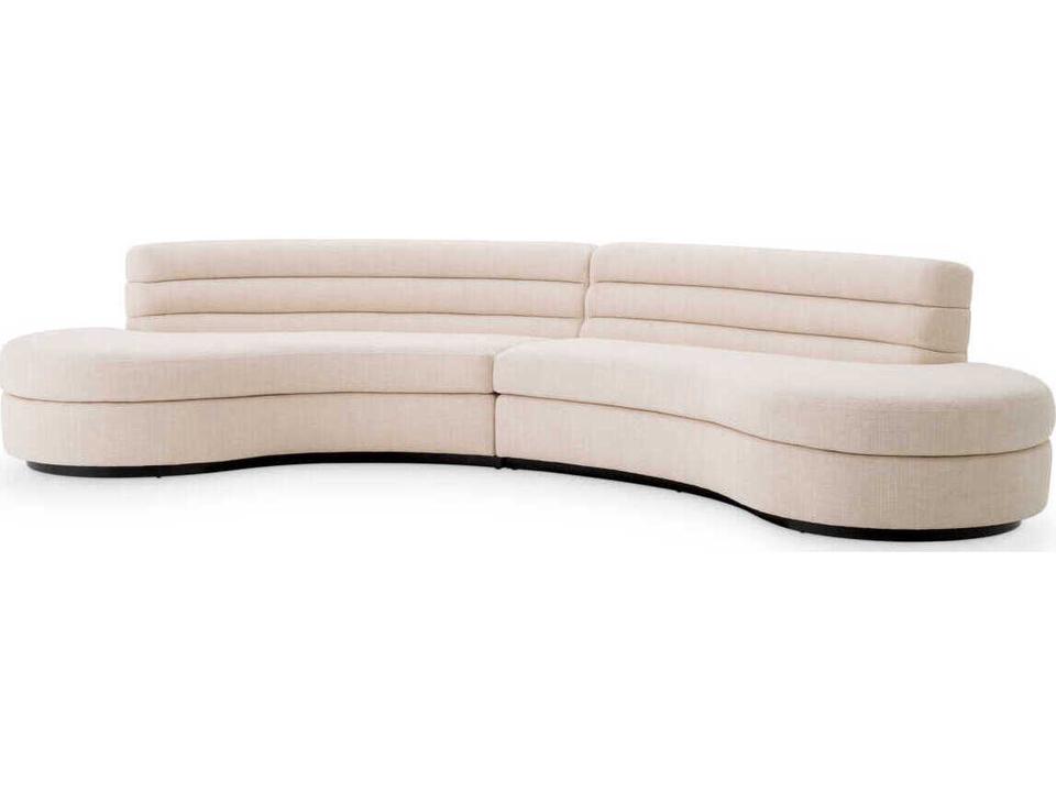 Lennox Pausa Natural Black Base Beige Upholstered Sofa