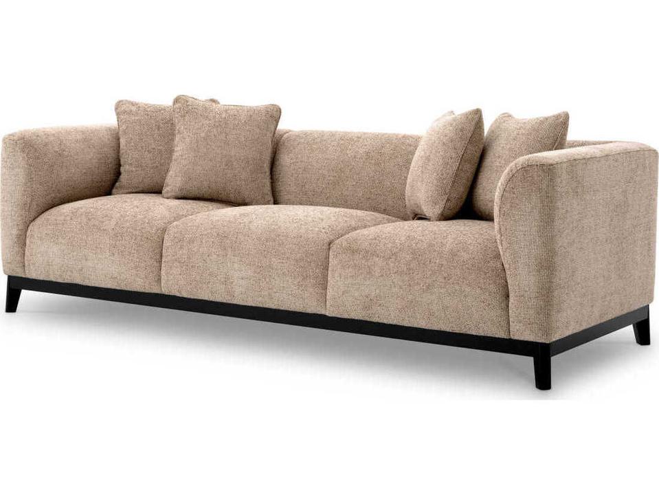 Corso Lyssa Sand Black Base Beige Upholstered Sofa