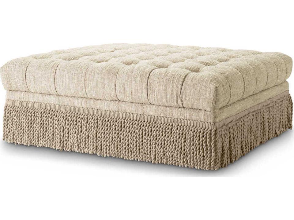 Dorantes Boucle Sonata Cream Upholstered Ottoman