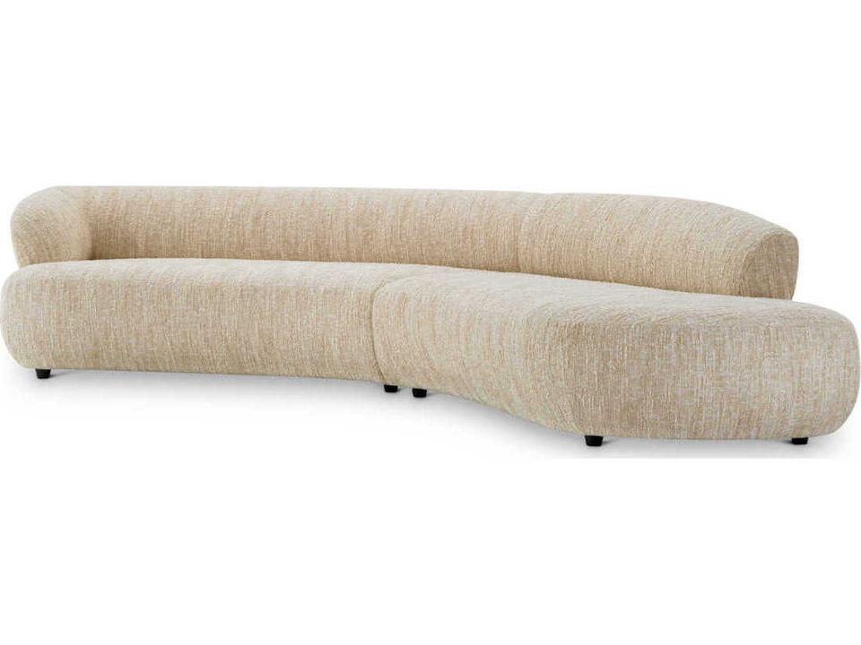 Cordova Boucle Sonata Cream Black Feet Upholstered Sofa