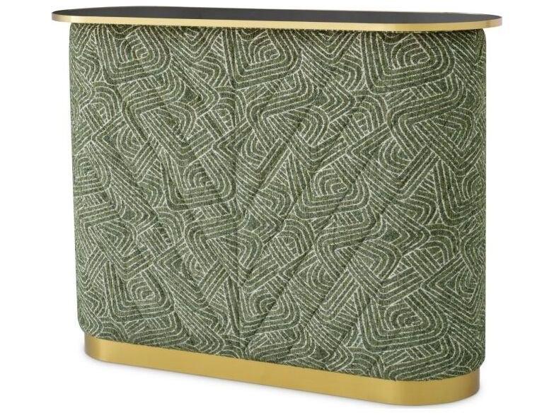 Ethnicraft Bar Matthew Camari Green Brushed Brass Finish Black Glass