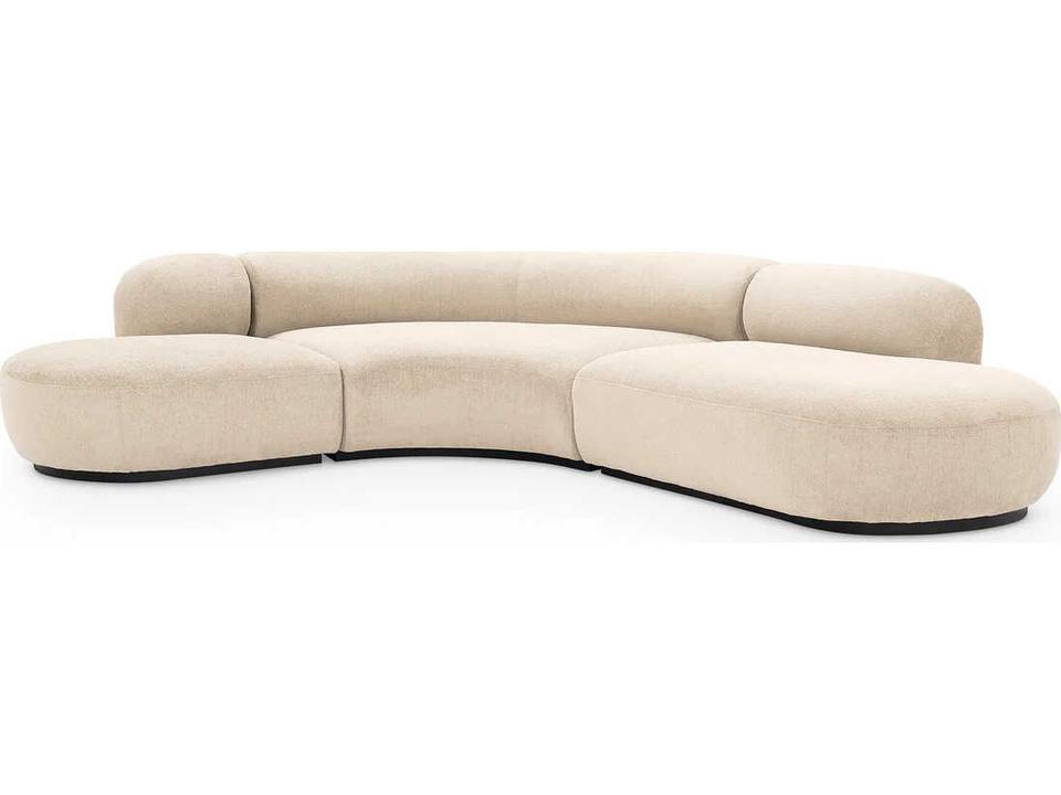 Bjorn Beige Upholstered Sectional Sofa