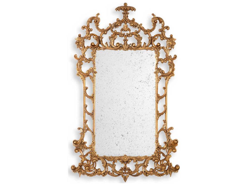 Rococo Antique Gold Mirror Glass Wall Vertical