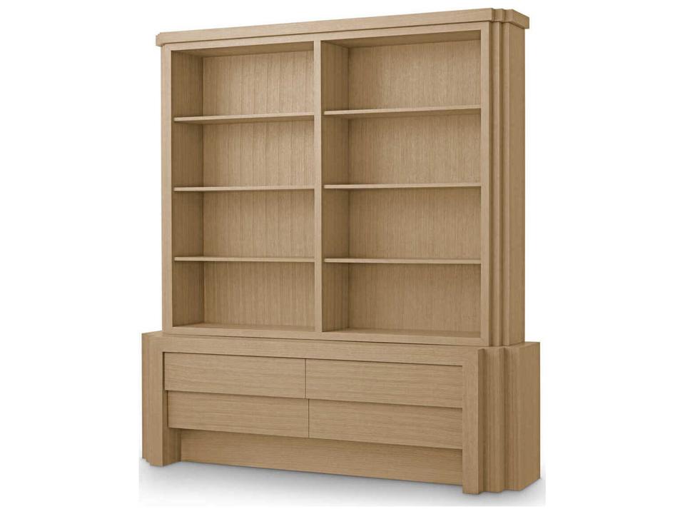 Metropolitan Large Oak Wood Display Cabinet in Natural Veneer