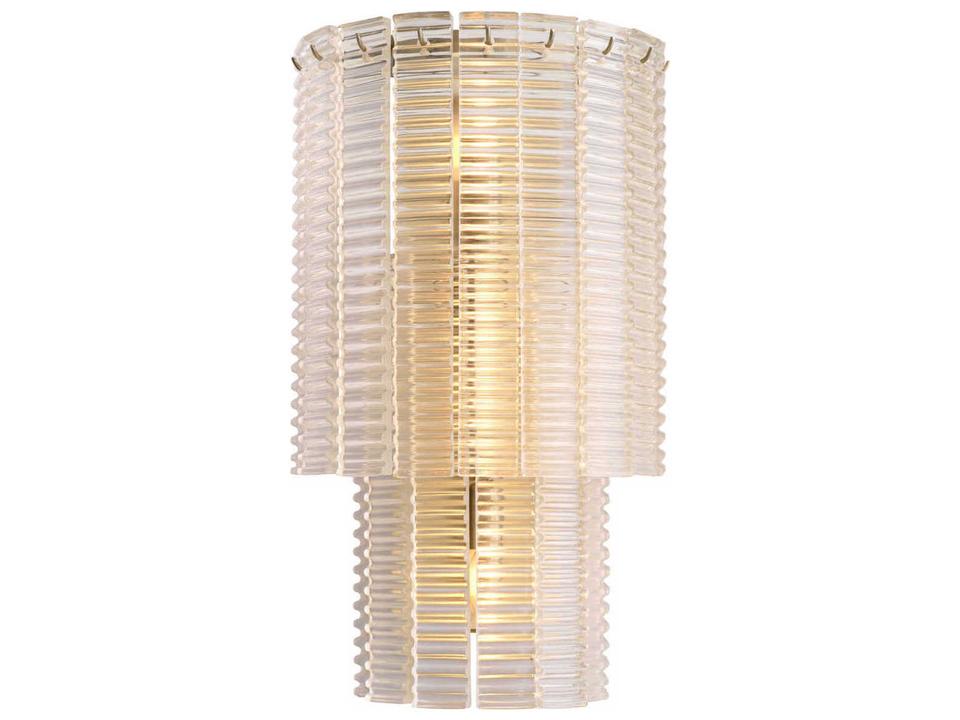 Imperial Wall Lamp in Brushed Brass and Clear Glass