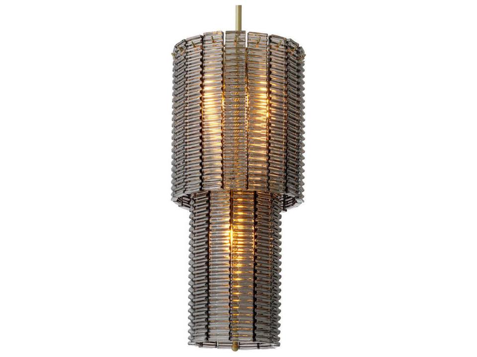 Imperial Chandelier in Brushed Brass and Smoke Glass