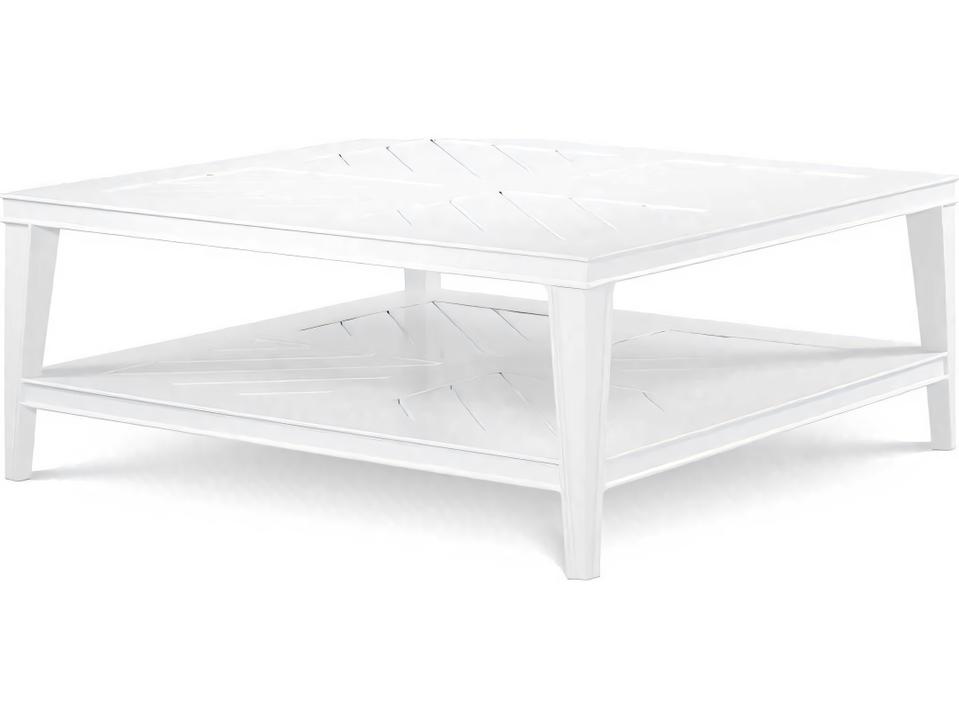 Bell Rive Square Aluminum Coffee Table in White