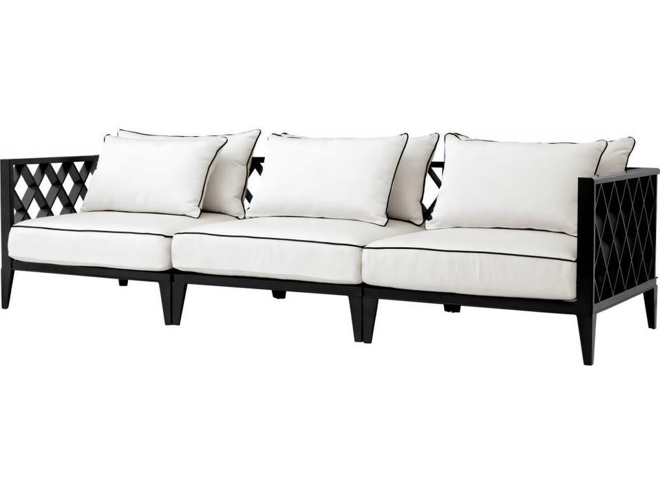 Eichholtz Ocean Club 3-Seat Sofa with Sunbrella Mineral Blue Cushions