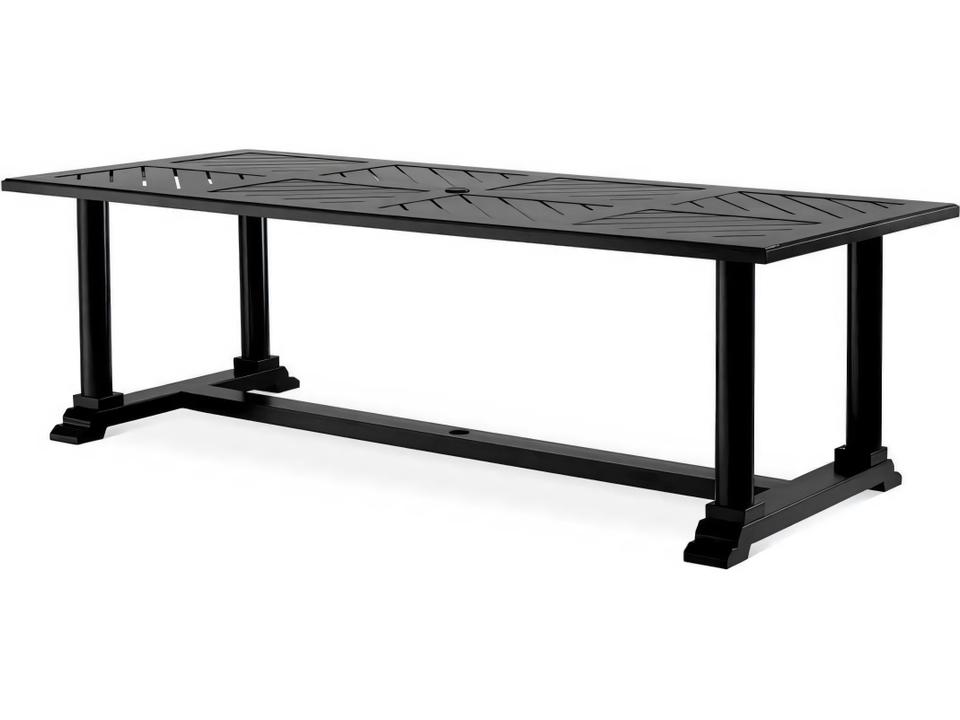 Bell Rive Rectangle Aluminum Dining Table in Matte Black